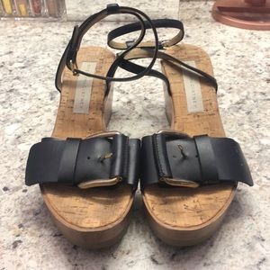 Stella McCartney black strapless wedges